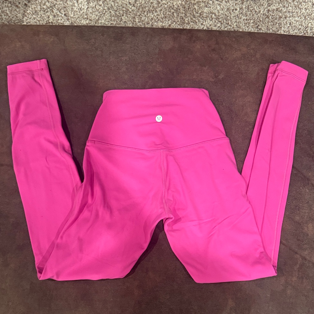 Lululemon Athletica Pink Double Lined Leggings For Cold